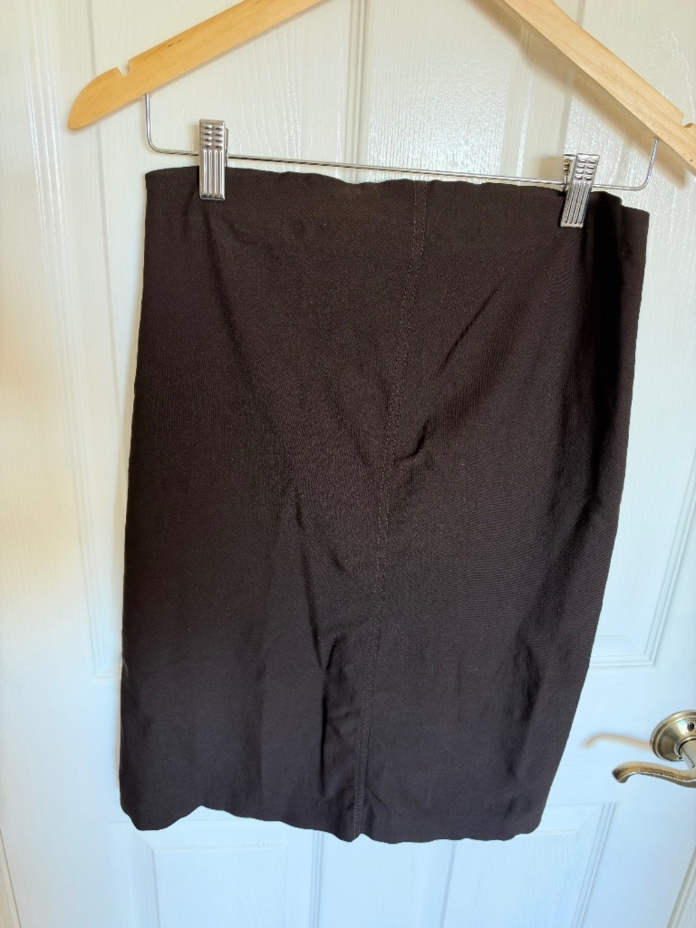 Nicole Caramel Dark Brown Midi Pencil Skirt